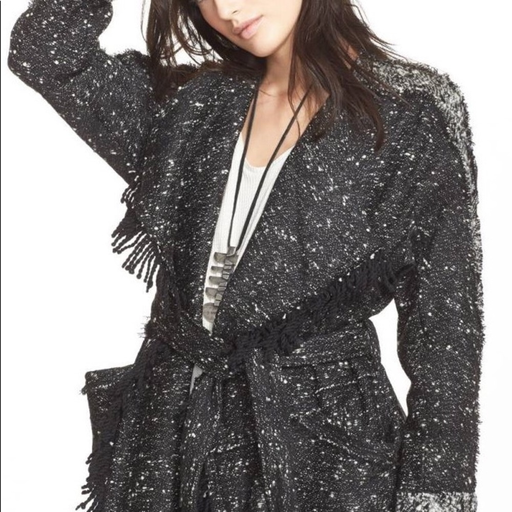 FP Blanket Fringe Wrap Coat